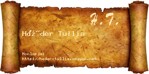Héder Tullia névjegykártya